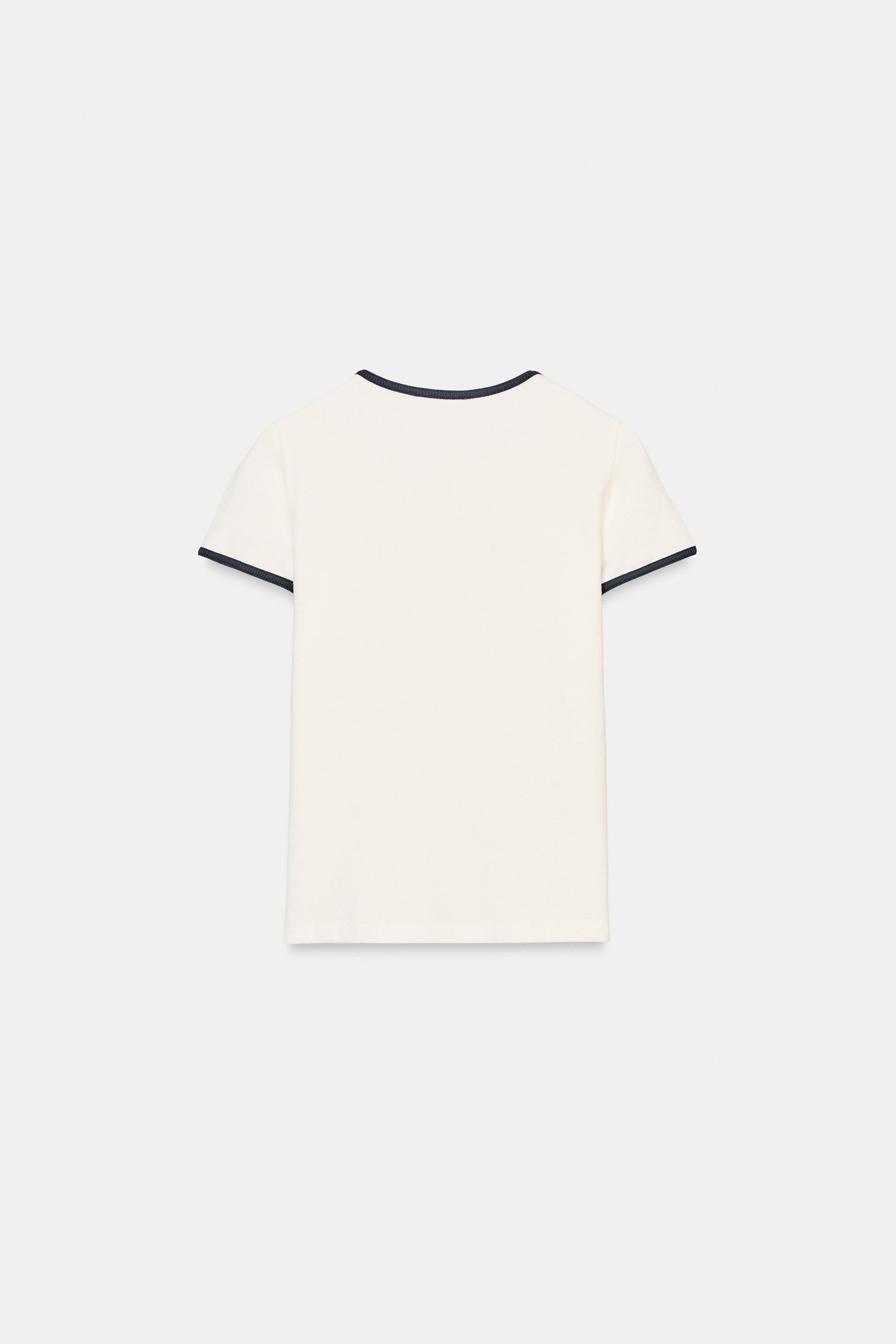 T-SHIRT LISERÉS EN CONTRASTE